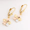 14K Tri-Color Gold Plumeria Lever Back Earrings (10.5mm-16mm)