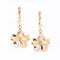 14K Tri-Color Gold Plumeria Lever Back Earrings (10.5mm-16mm)