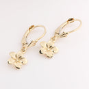 14K Yellow Gold Plumeria Lever Back Earrings (8.5mm-15.5mm)