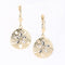 14K Two-Tone YG/WG Sand Dollar Lever Back Earrings