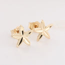 14K Yellow Gold Starfish Post Earrings