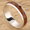 14K White Gold Natural Hawaiian Koa Wood Inlaid Wedding Ring 5mm