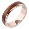 14K Pink Gold Natural Koa Wood Oval Wedding Ring 5mm