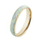 14 Karat Yellow Gold White Opal Ring Barrel Shape 4mm