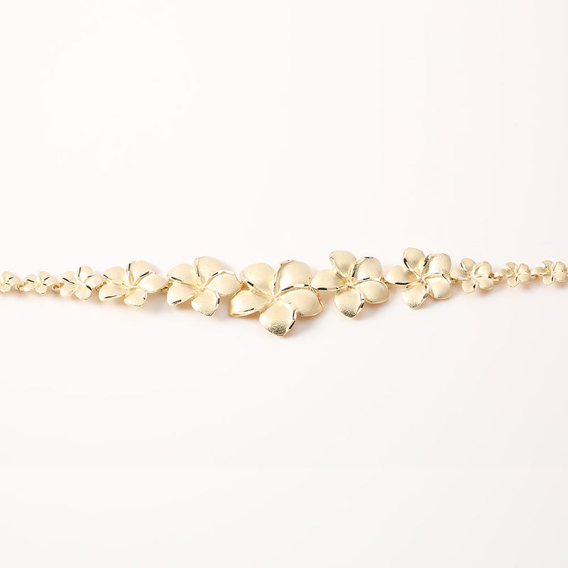 14K Yellow Gold Plumeria Necklace