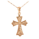 Hawaiian Jewelry 14KT Pink Gold Raised Cross Pendant