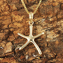 14K Yellow Gold Starfish Pendant (S/L) (Chain Sold Separately)