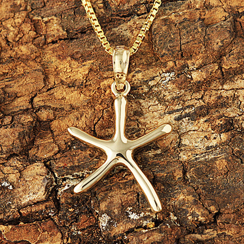 14K Yellow Gold Starfish Pendant (S/L) (Chain Sold Separately)