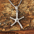 14K White Gold Starfish Pendant (S/L) (Chain Sold Separately)