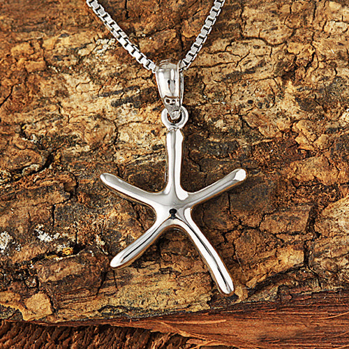 14K White Gold Starfish Pendant (S/L) (Chain Sold Separately)