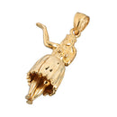 14K Yellow Gold Hula Girl Pendant (S/M/L) (Chain Sold Separately)