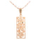 14K Pink Gold Three Plumeria Vertical Pendant