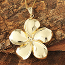 14K Yellow Gold Plumeria Pendant (S/M/L/XL/XXL) (Chain Sold Separately)