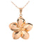 14K Pink Gold Plumeria Pendant 18mm