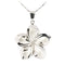 14K White Gold Plumeria Pendant 16mm