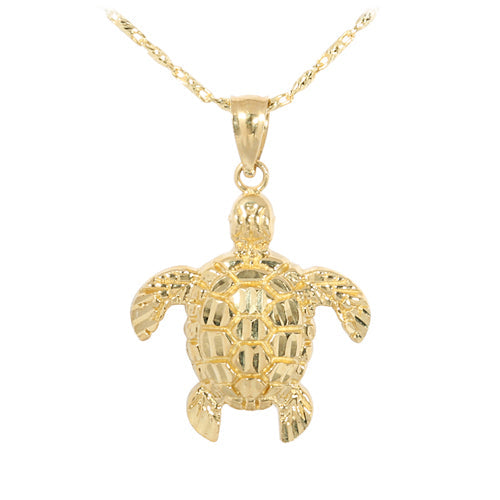 Yellow Gold Turtle Pendant(M)