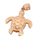 14K Pink Gold Honu (Hawaiian Turtle) Pendant (S/M) (Chain Sold Separately)