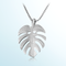 14K White Gold Monstera Leaf Pendant (Chain Sold Separately)