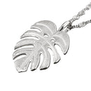 14K White Gold Monstera Leaf Pendant (Chain Sold Separately)