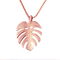 14K Pink Gold Monstera Leaf Pendant (Chain Sold Separately)