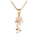 14K Pink Gold Palm Tree Pendant