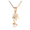 14K Pink Gold Palm Tree Pendant