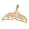 14K Tri-Color Cold Whale Tail Plumeria Pendant (Chain Sold Separately)