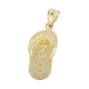 14K Yellow Gold Slipper (Flip Flop) HAWAII Pendant (Chain Sold Separately)