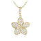 14K Yellow Gold Plumeria Pendant with Pave Clear CZ Set