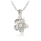 14K White Gold Plumeria Pendant with CZ (XS/S/M/L) (Chain Sold Separately)