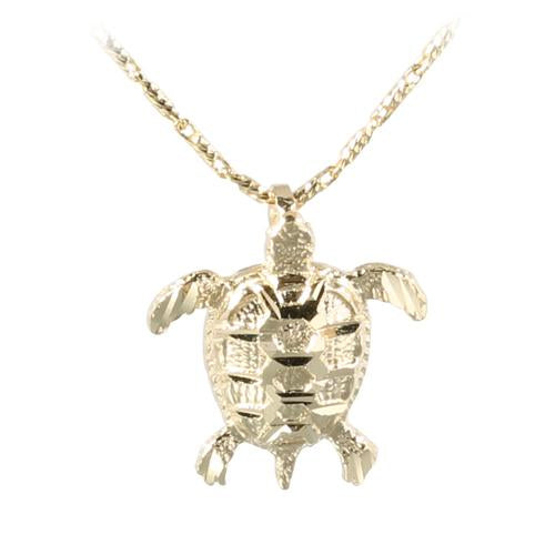 14K Yellow Gold Honu (Hawaiian Turtle) Pendant (Chain Sold Separately)