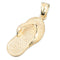 14K Yellow Gold Slipper (Flip Flop) Pendant (Chain Sold Separately)