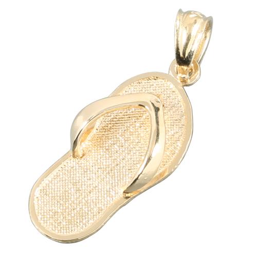 14K Yellow Gold Slipper (Flip Flop) Pendant (Chain Sold Separately)