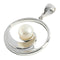 14K White Gold Wave Incircle Pendant w/Pearl(Chain Sold Separately)