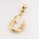 14K Yellow Gold High Polish Fish Hook Pendant (Chain Sold Separately)