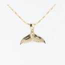 14K Yellow Gold Whale Tail Pendant (S/M) (Chain Sold Separately)