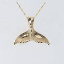 14K Yellow Gold Whale Tail Pendant (S/M) (Chain Sold Separately)