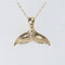 14K Yellow Gold Whale Tail Pendant (S/M) (Chain Sold Separately)