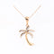 14K Pink Gold Palm Tree with CZ Pendant (Chain Sold Separately)