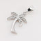 14K White Gold Palm Tree with CZ Pendant (Chain Sold Separately)