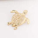 14K Yellow Gold See Through ALOHA in Honu (Hawaiian Turtle) Pendant (S/L) (Chain Sold Separately)