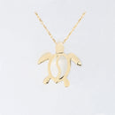 14K Yellow Gold Large Honu (Hawaiian Turtle) Pendant (Chain Sold Separately)