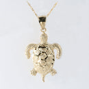 14K Yellow Gold Large Honu (Hawaiian Turtle) Pendant (Chain Sold Separately)