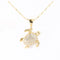 14K Yellow Gold Honu (Hawaiian Turtle) with CZ Sideways Pendant (Chain Sold Separately)