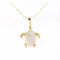 14K Yellow Gold Honu (Hawaiian Turtle) with CZ Pendant (Chain Sold Separately)