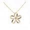 14K Yellow Gold Floating Plumeria with CZ Pendant (Chain Sold Separately)