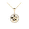 14K Yellow Gold Plumeria in Pave CZ Circle Pendant (Chain Sold Separately)