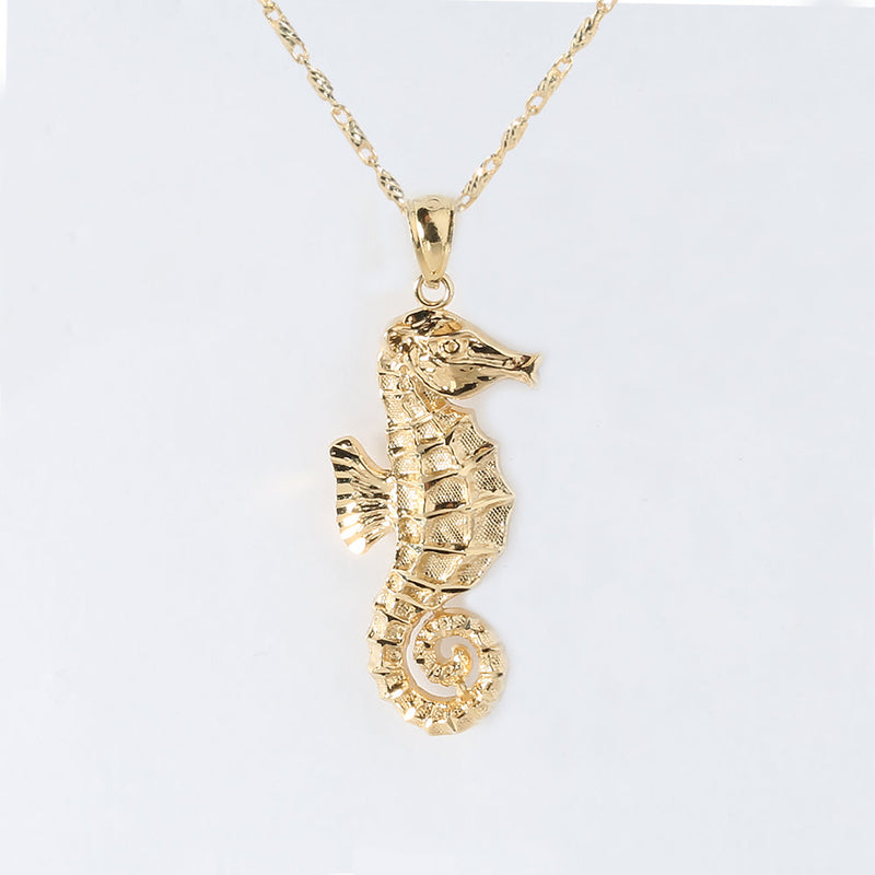 14K Yellow Gold Seahorse Pendant (Chain Sold Separately)