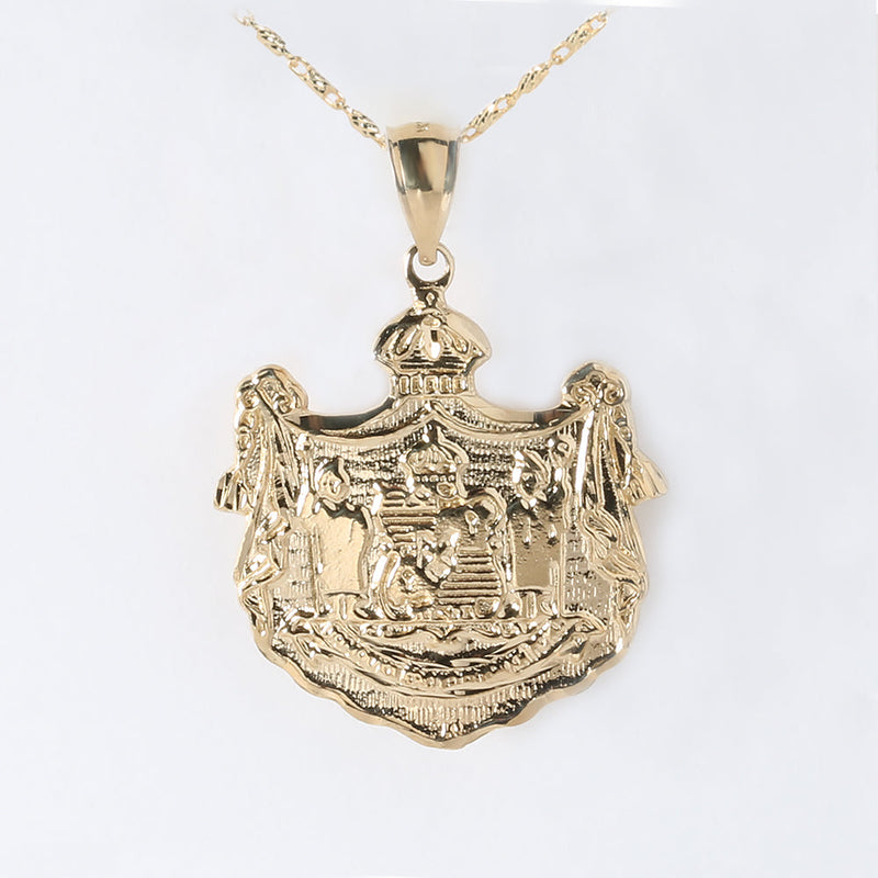 14K Yellow Gold Hawaii Coat of Arms Pendant (Chain Sold Separately)