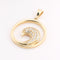 14K Yellow Gold Paved CZ Wave Pendant (Chain Sold Separately)